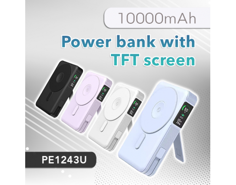 35W wireless charging 10000mah power bank with TFT screen_PE1243U 35W wireless charging 10000mah power bank with TFT screen_PE1243U