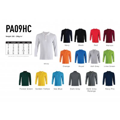 Honeycomb Long Sleeve Polo_PA09HC