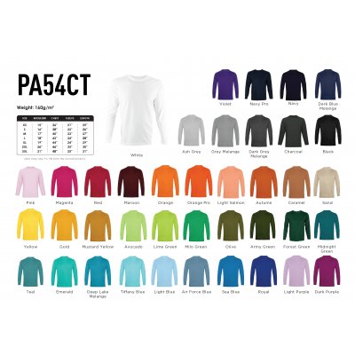Cotton Round Neck Long Sleeve T-Shirt_PA54CT