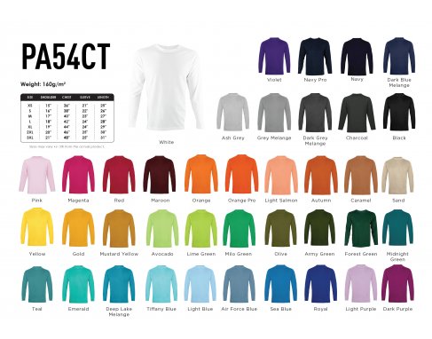 Cotton Round Neck Long Sleeve T-Shirt_PA54CT