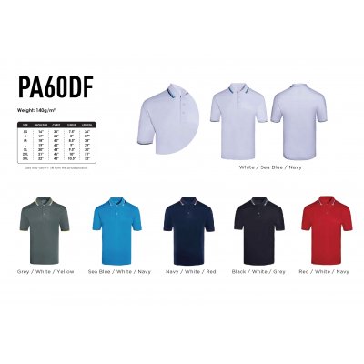 Drifit Tipped Collar & Cuff Polo Microfibre PA60DF