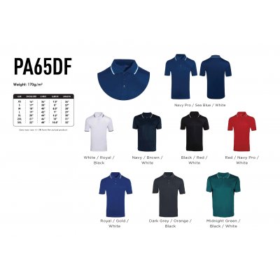 Drifit Tipped Collar & Cuff Polo Microfibre 170gsm PA65DF