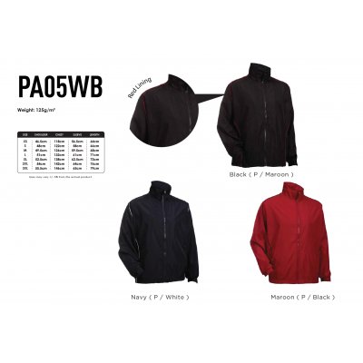 Jacket Full Zip Windbreaker_125gsm PA05WB