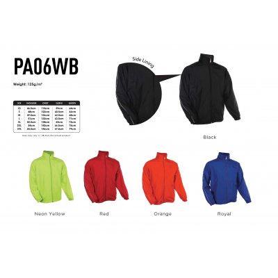 Jacket Full Zip Windbreaker 125gsm PA06WB