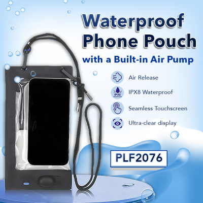 Lifestyle Waterproof Phone Pouch with a Built-in Air Pump PLF2076