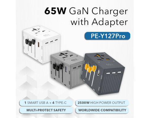 65W GaN Charger with Adapter_PE-Y127Pro
