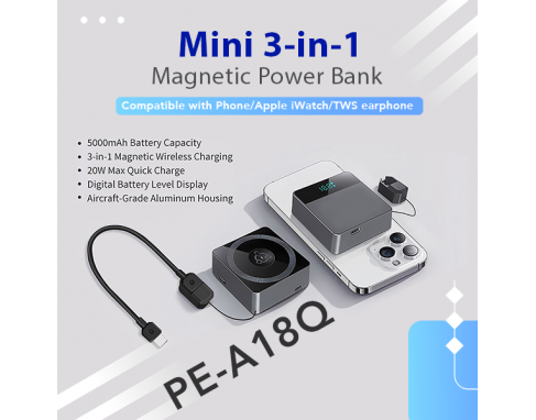 Mini 3-in-1 Magnetic Power Bank_PE-A18Q