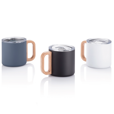 Stainless Steel Mug with Beech Wood Handle PD1095SS