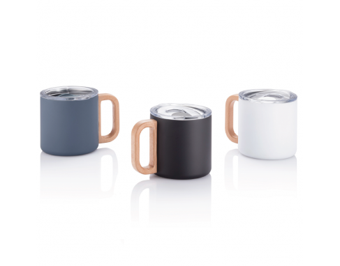Stainless Steel Mug with Beech Wood Handle PD1095SS