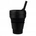 Drinkware Food Grade Silicon Collapsible Cup with Straw PD1090CC
