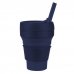 Drinkware Food Grade Silicon Collapsible Cup with Straw PD1090CC