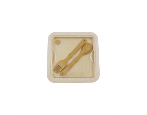 Wheat Straw Lunch box with Cutlery, PH1047WS
