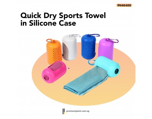Quick Dry Sports Towel with Silicone Case PH46400
