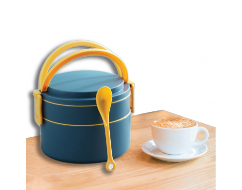 Household Double Layer PP material BPA free Round lunch Box_PH36