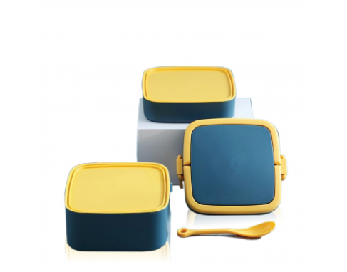 Household Double Layer PP material BPA free Square lunch Box PH34