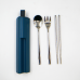 Household 3-in-1 Stainless Steel Cutlery Set With Phone Holder