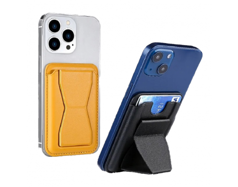 Self Adhesive PU leather Card holder with phone stand PU221