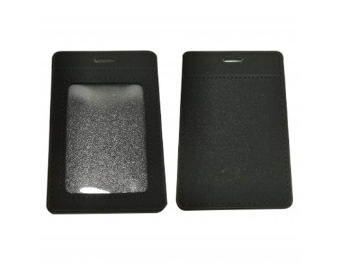 Leather Card Holder with Pleated Rope Lanyard_PU720R