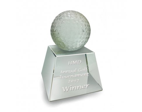 Crystal Golf Ball on clear base