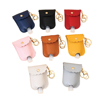 Sanitizer PU Leather Cover with Keyring