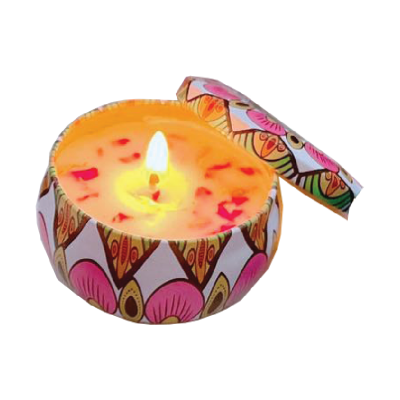 Scented candle in tin